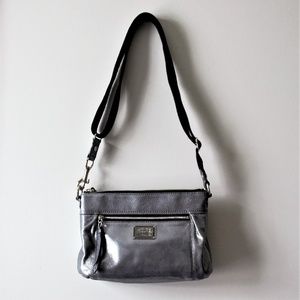 Metallic Silver Coach Bag